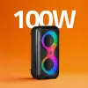 Tragbares Musikcenter MANTA SPK0401B100 Bluetooth-Lautsprecher, 100 W Spitzenleistung, UKW-Radio, Karaoke, eingebauter Akku, X-BASS
