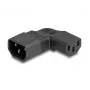 DeLOCK Netzadapter IEC 60320 C14 auf C13 Steckdose 10 A 90° links/rechts Schwarz
