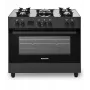 Ravanson KWGE-K90 Gas-Elektroherd, Glas Schwarz