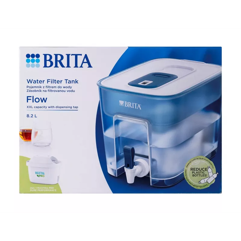 Wasserfilter-Spender BRITA FLOW MAXTRA PRO Pure Performance — 8,2 l, blau, 220×214×304 mm