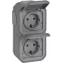 Legrand Plexo neu APWG 069744L Schuko-Steckdose IP44 Grau 2-fach vertikal 5 (069744L)