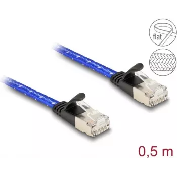 Netzwerkkabel DeLOCK RJ45 Flach Cat.6A 0,5 m Blau