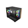PC-Gehäuse Cooler Master Elite 481 Wood — Dual-Chamber mATX mit natürlichem Holzdesign und zwei Tempered-Glass-Panels
