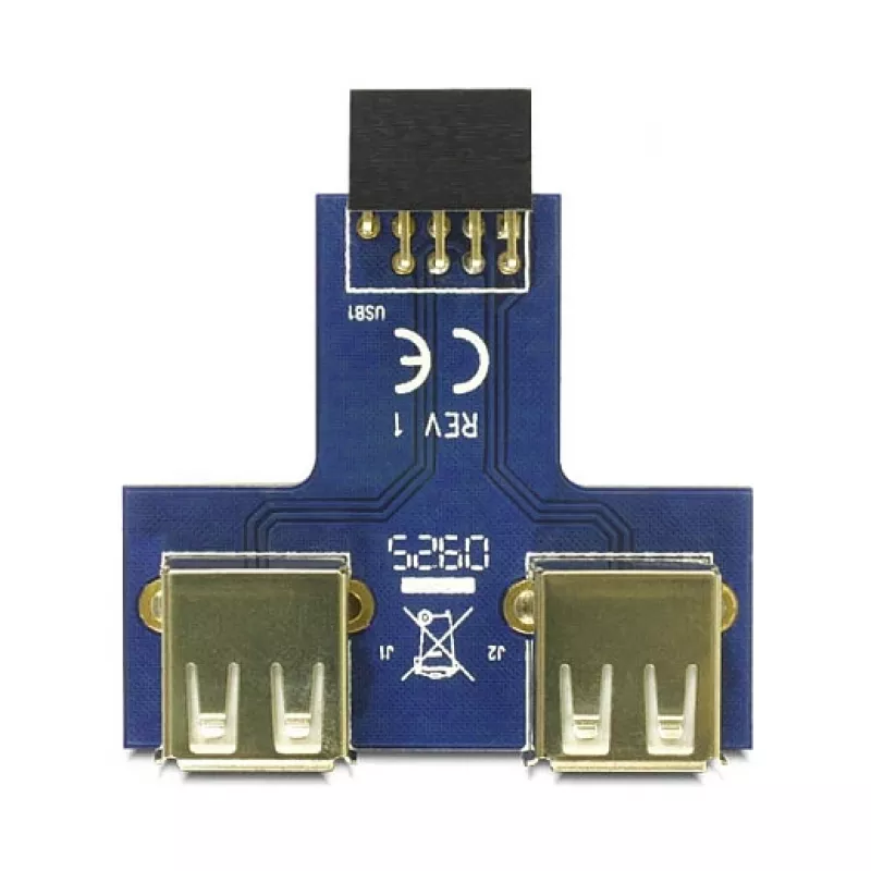 DeLOCK 9-polig 2,54 mm 2 x USB 2.0 1 x 9-polig 2,54 mm Schwarz Blau Silber