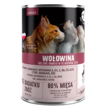Nassfutter für Katzen PetRepublic CAT Adult 400 g — Stücke in Soße mit Rind