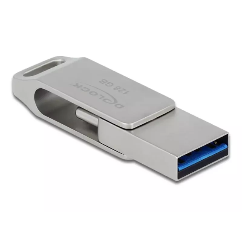 USB-Flash-Laufwerk DeLOCK 128 GB USB-C Typ-A Drehgelenk-Modell