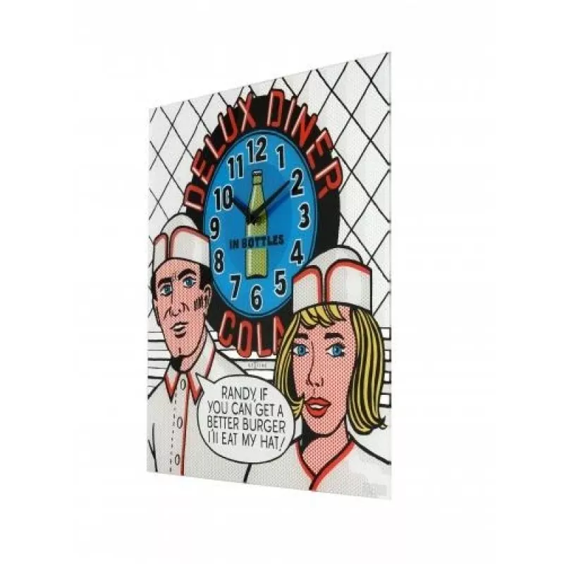 NeXtime Wanduhr 8167 Delux Diner, 43x43cm, Wand, Mehrfarbig