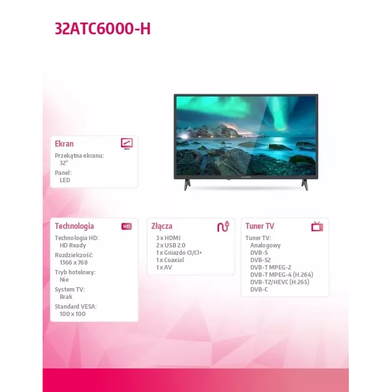 LED-Fernseher Allview 81 cm (32 inch) 32ATC6000-H, HD Ready, CI+