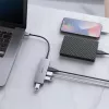 USB-Hub Aukey CB-H36 — 4-Port USB 3.2 Gen 1 Typ-A, Host USB 2.0, 5000 Mbit/s, Aluminium Silber