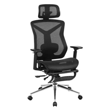 Drehstuhl mark adler MA-EXPERT 5.7 — ergonomischer Mesh-Bürostuhl, höhenverstellbar, Kopfstütze, Armlehnen, Fußstütze, schwarz