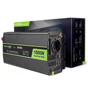 Green Cell INV09 Spannungswandler Auto 1000 W Schwarz