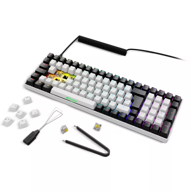 Sharkoon SKILLER SGK50 S2 White DE-Layout Gateron Yellow Tastatur