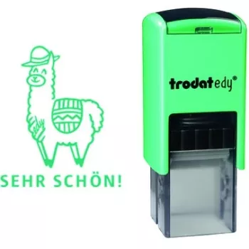 Trodat 163237 Druckstempel — quadratischer Gummistempel, grün, 34 g, hergestellt in Österreich