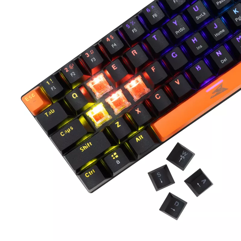 Mechanische Tastatur Baracuda Dolphin Schwarz US-Layout mit Red Switches