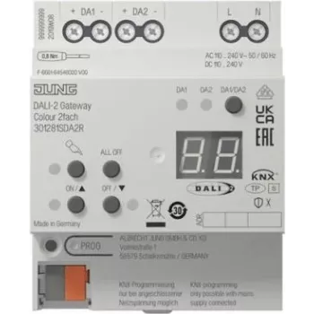 Gateway Jung 30128 1S DA2 R KNX DALI-2 Gateway Farbe 2‑kanalig