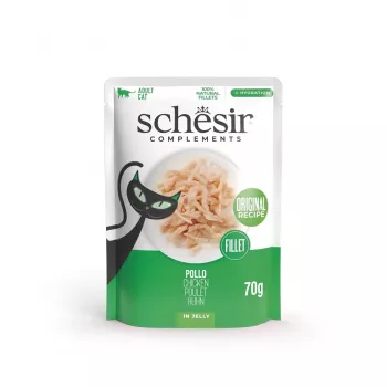 SCHESIR Hähnchenfilet in Gelee - Nassfutter für Katzen - 70 g