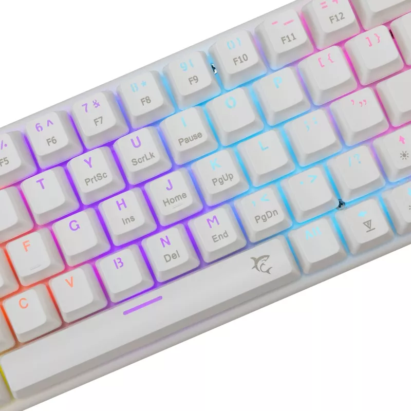 Mechanische Tastatur White Shark Wakizashi-2 US Red Switch, Tenkeyless/US-Layout, Weiß