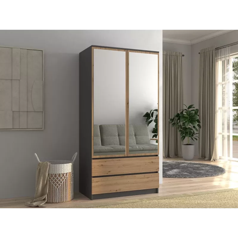 Topeshop SZAFA MALWA AN/AR L bedroom wardrobe/closet 5 shelves 2 Tür(s)