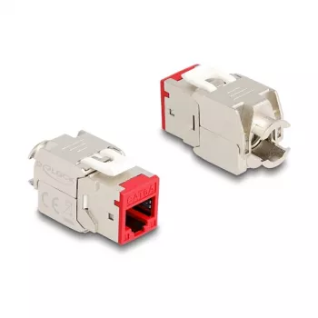 DeLOCK Keystone-Modul 88115 Flach Rot RJ-45 10 Stück