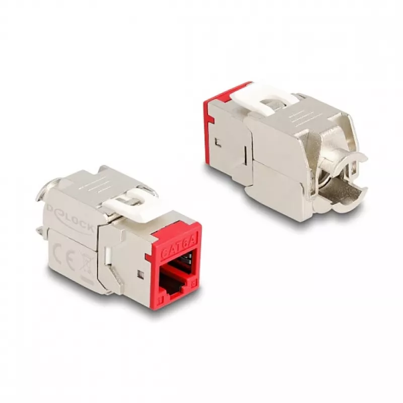 DeLOCK Keystone-Modul 88115 Flach Rot RJ-45 10 Stück