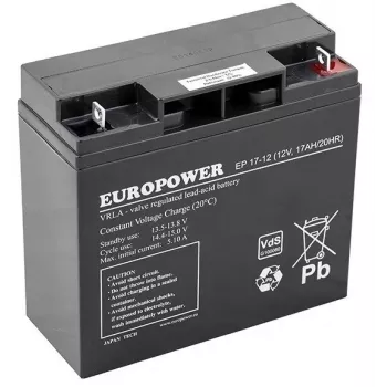 Verschlossene Blei-Säure-AGM-Batterie europower EP Series 12V 17Ah – Lebensdauer 6–9 Jahre