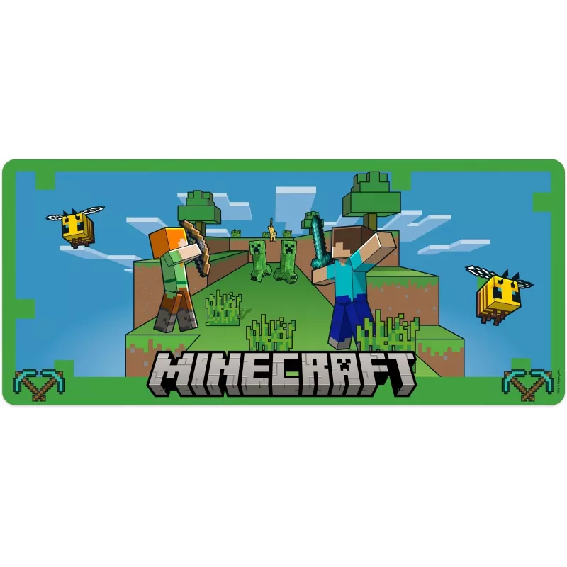 Mauspad Kids Euroswan 80x30 cm Minecraft — große Schreibtischmatte für Maus und Tastatur