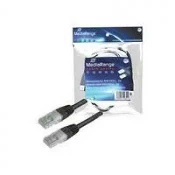 Patchkabel MediaRange RJ45 U/UTP C5e 5,0m (UTP) schwarz Blist (MRCS104)