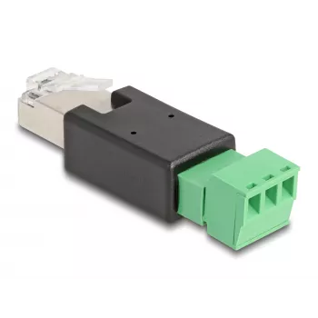 DeLOCK 66607 Kabel-Adapter RJ45 3-polige Klemmleiste Schwarz Grün
