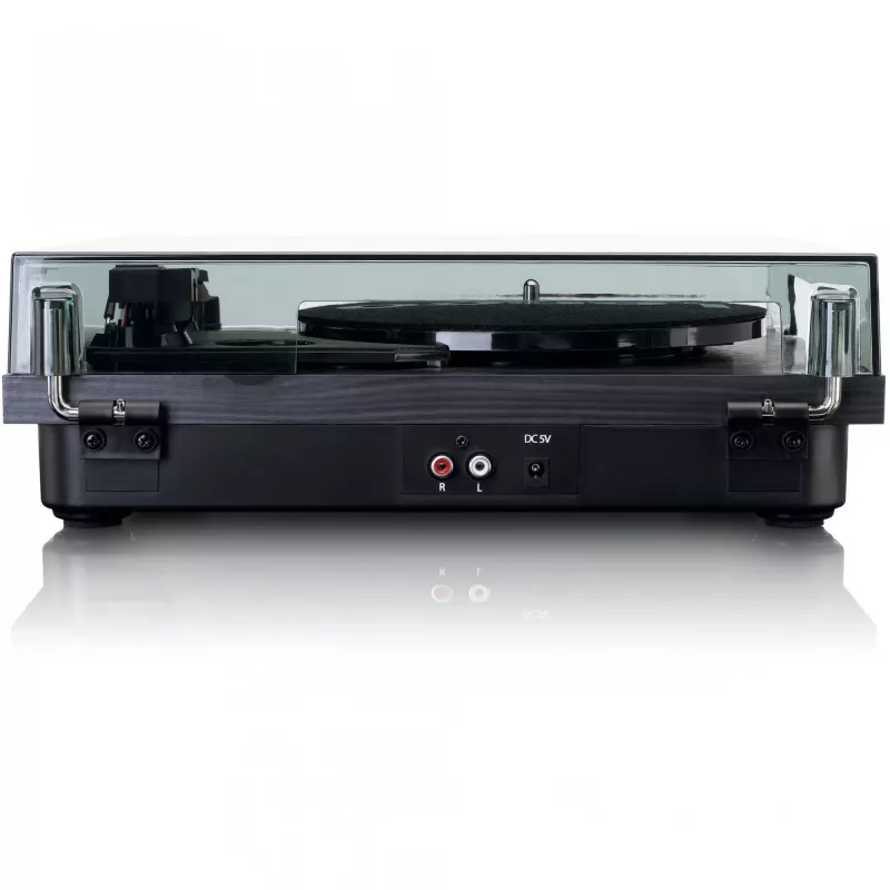 Belt-Drive-Audio-Plattenspieler Lenco LS-10 Schwarz mit integrierten Lautsprechern, 33/45 U/min, Cinch-Ausgang, Kopfhöreranschluss
