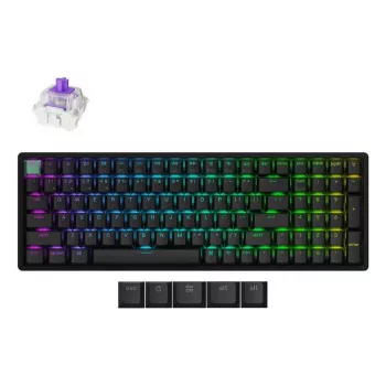 Mechanische Tastatur Keychron K4 HE mit Gateron Double‑Rail Magnetic Nebula Switches, kabellos, schwarz, US-Layout