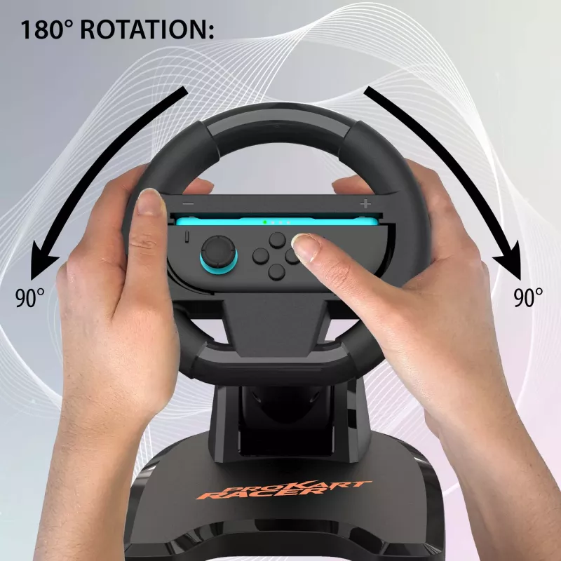 Racing Wheel SUBSONIC SA5727-1 für Nintendo Switch — einstellbare Empfindlichkeit, Kart-Racer-Design