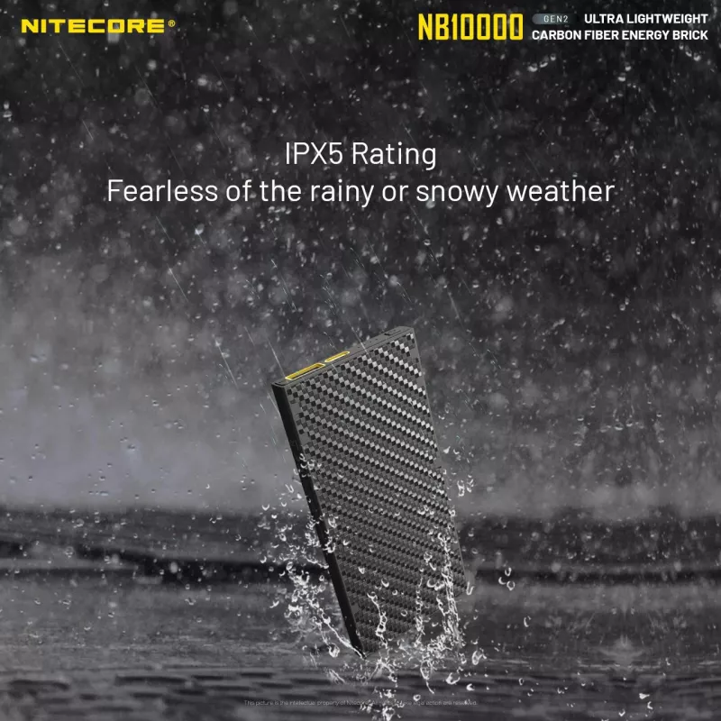 Tragbare Powerbank Nitecore NB10000 — 10000 mAh, USB‑A + USB‑C, 38 W Gesamtausgang, grau