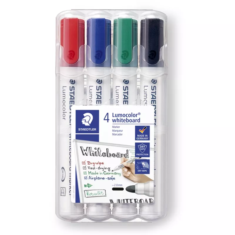 Marker Staedtler Lumocolor 351 WP4 Bullet-Tip Schwarz Blau Grün Rot
