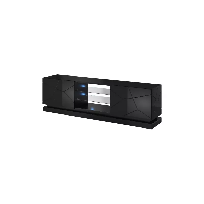 Cama TV-Schrank QIU 200 MDF schwarz glänzend/schwarz glänzend