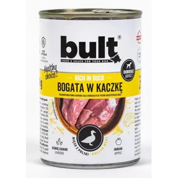 BULT Reich an Ente 800 g Nassfutter für Hunde – Alleinfuttermittel in Dose, 12 % Protein, 6,5 % Fett, 77 % Feuchtigkeit