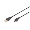 ASM AK-300130-030-S ASSMANN Kabel USB 2.0 HighSpeed Canon USB A/miniUSB B (5pin) M/M Schwarz 3m