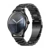 Smartwatch Colmi L28 mit schwarzem Gehäuse und schwarzem Edelstahlarmband