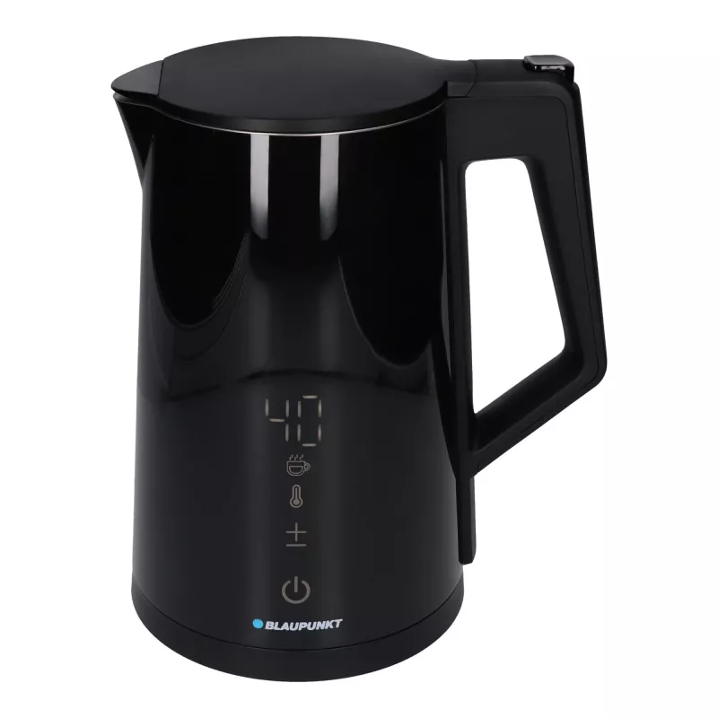 Elektrischer Wasserkocher BLAUPUNKT EKD601, 1,7 L, 2200 W, einstellbar 40–100 °C, schwarz, Edelstahl