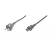 Assmann Stromkabel, Schuko - C5, Stecker/Buchse, 1,8m, H05VV-F3G 0,75 mm², schwarz (AK-440103-018-S)