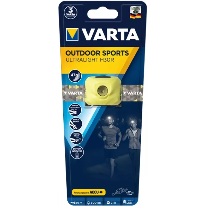 Stirnlampe Varta OUTDOOR SPORTS ULTRALIGHT H30R Lime