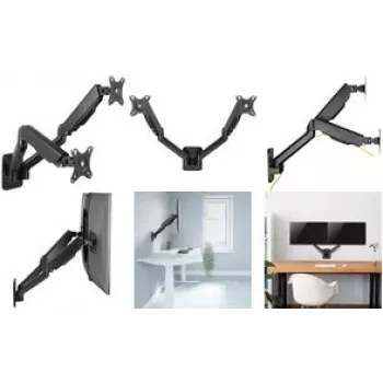 Logilink - Montageset - für 2 LCD-/Plasma-Konsolen (Gasfeder) - Kunststoff, Aluminium, Stahl - Schwarz - Bildschirmgröße: 43,2-81,3 cm (17-32) - Wandhalterung (BP0146)