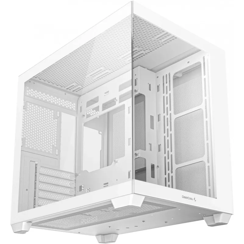 PC-Gehäuse DeepCool CG530 WH Midi Tower – ATX/Micro ATX/ITX, gehärtetes Glas, 2×3,5-Zoll- + 3×2,5-Zoll-Schächte, unterstützt GPUs bis 410 mm