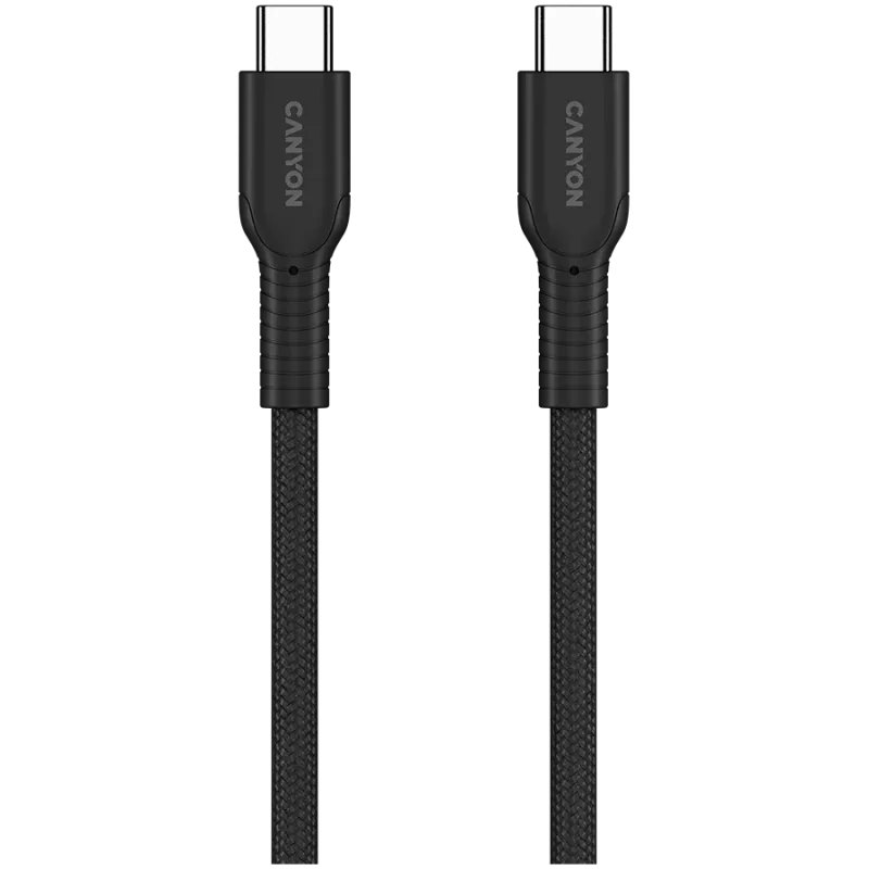 CANYON Kabel OnWire 60CL C-C 60W COLOR Geflochten 1m Schwarz