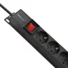 Qoltec Aluminium-PDU für RACK | 16A | 16 x Schuko | Vertikal | 1,8 m