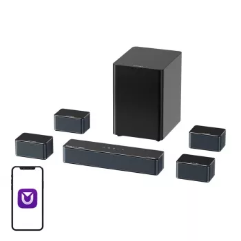 Lautsprecher Ultimea Poseidon D80 Schwarz 7.1-Kanäle, 8 Lautsprecher, kabelgebunden & kabellos, aktiver Subwoofer