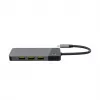 USB‑Typ‑C‑Hub Grün Cell HUBGC01 — 7 Anschlüsse: 3×USB‑A 3.2 Gen 1, 1×USB‑C 3.2 Gen 1, HDMI, microSD+SD-Kartenleser — Silber