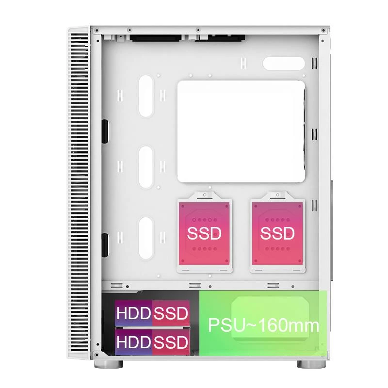 PC-Gehäuse Montech X3 GLASS Midi-Tower Weiß