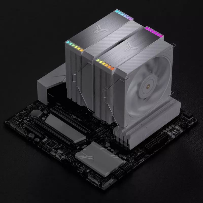 Jonsbo HX6280 CPU-Kühler, PWM, RGB - 130 mm, weiß