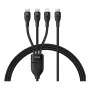 USB-A 3-in-1 Ladekabel Baseus Rapid Series 100W 1,5 m Schwarz