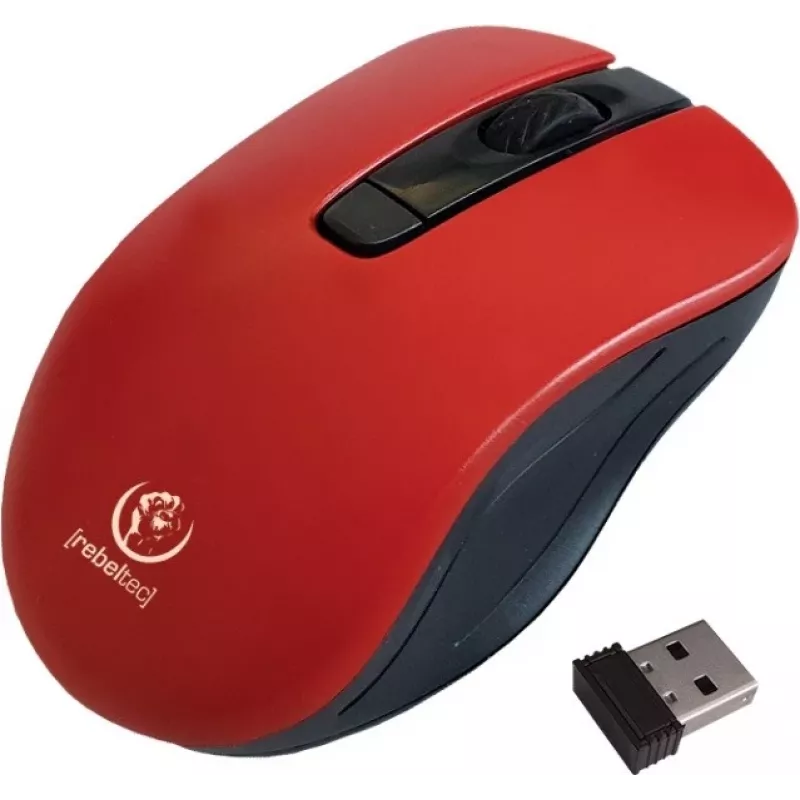Optische kabellose Maus Rebeltec STAR rot